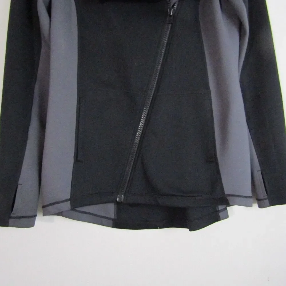 Cabi Dash Athletic Jacket Medium Black Asymmetrical Gym Workout Athleisure